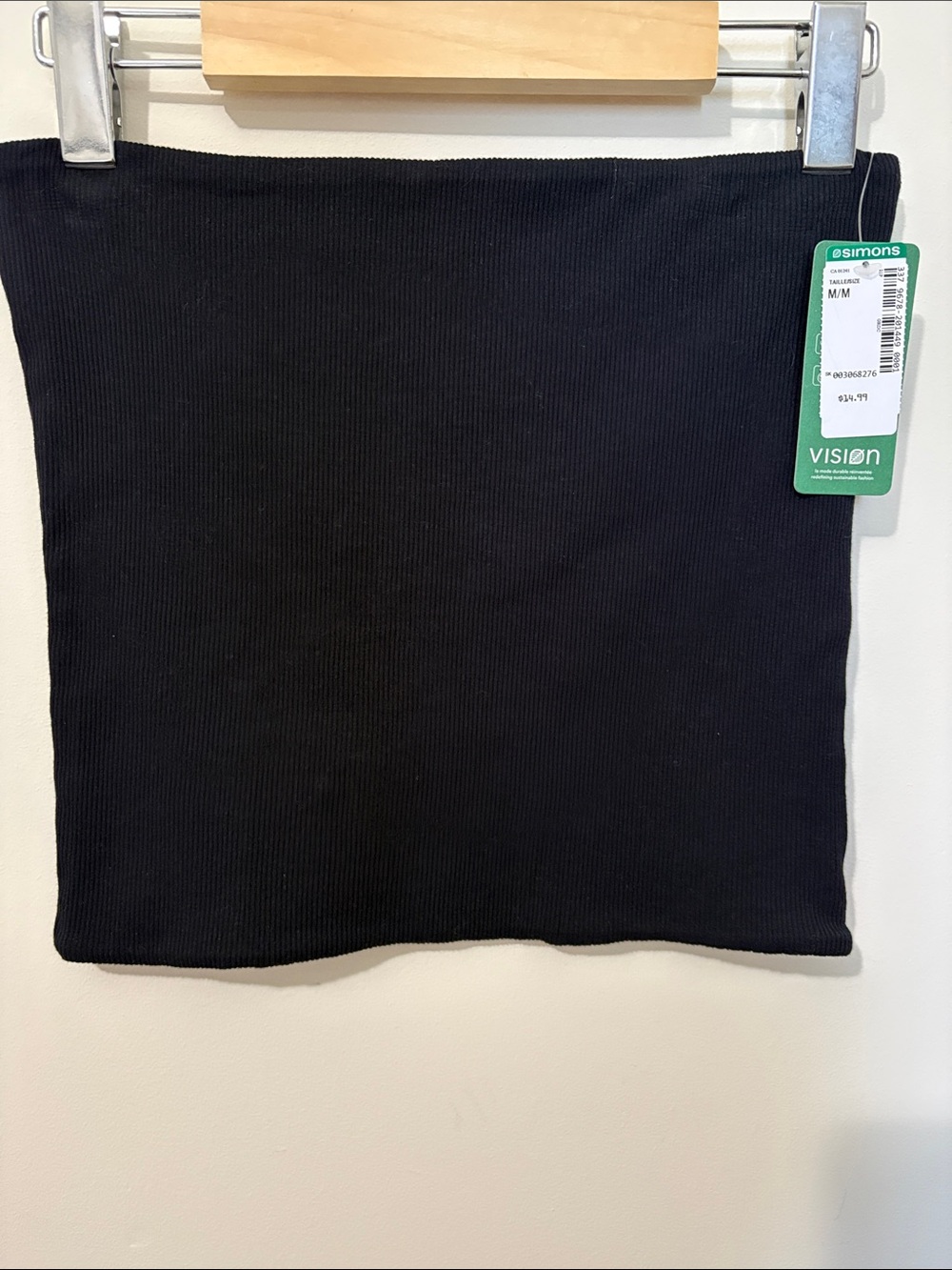 Simons Black Ribbed Tube Top - M/M